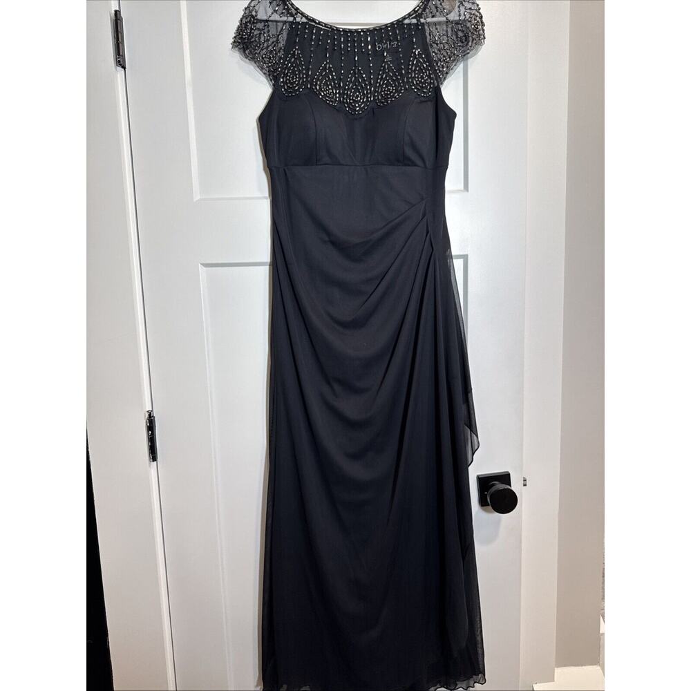 Dj jaz dress cocktail beaded Colar black size 8